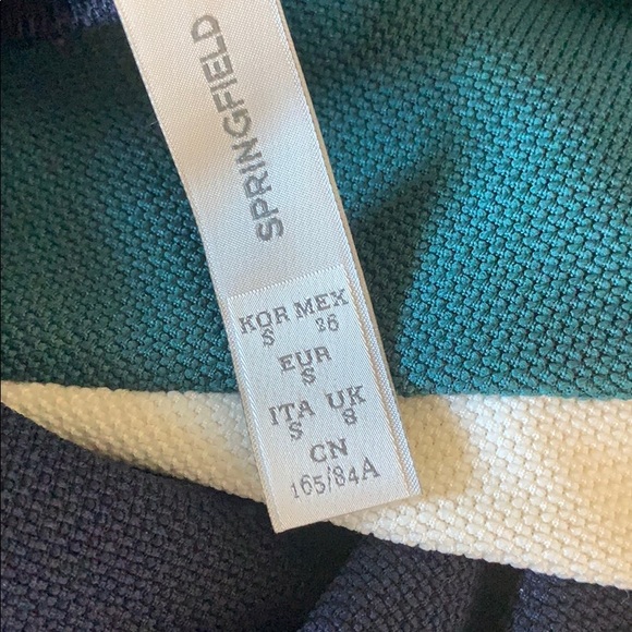 Springfield Short Sleeve Color Block Shift Dress - Picture 7 of 7